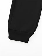 "Love" Heartbeat Graphic Joggers - Black Drawstring Pants