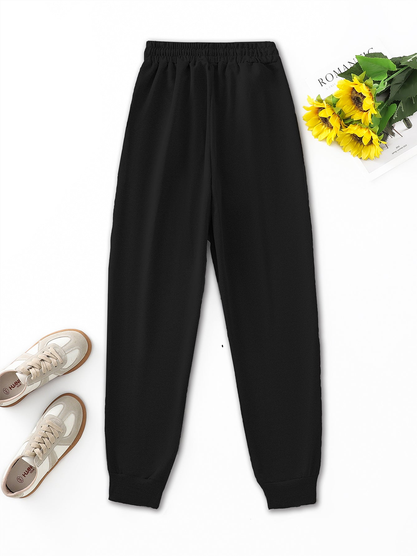 "Los Angeles California" Streetwear Joggers - Black Graphic Sweatpants