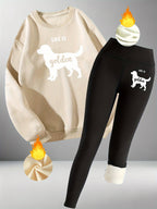 "Life Is Golden" Cozy Lounge Set - Golden Retriever Print