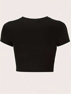 "Ew, People" Y2K Baby Tee - Striped Black Cat Graphic