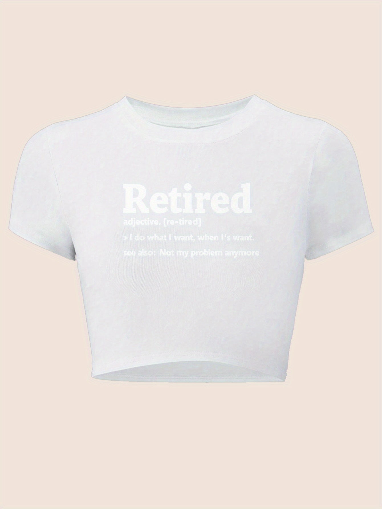 "Retired" Y2K Baby Tee - Black Slim Fit Graphic Crop