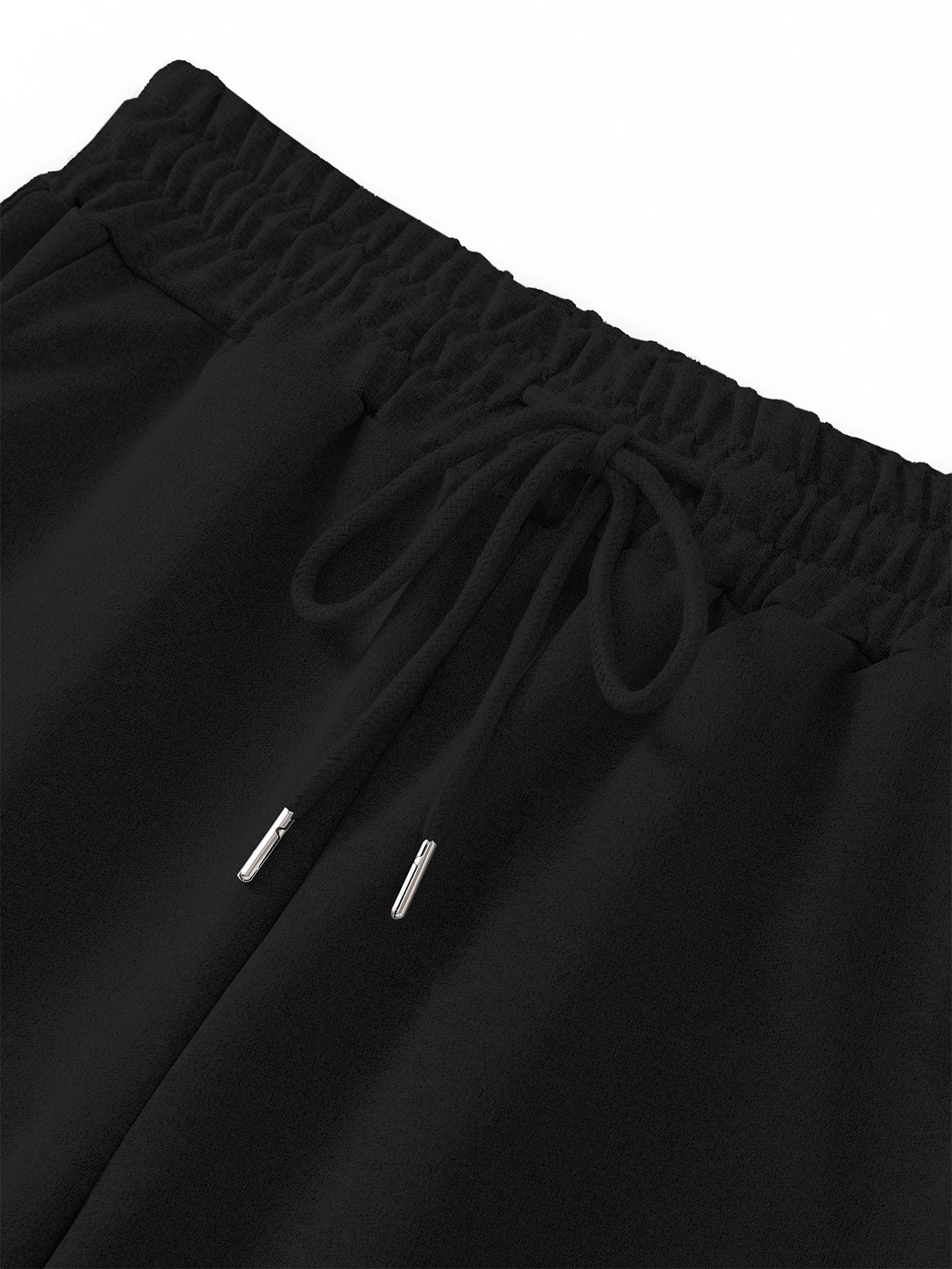 "Love" Heartbeat Graphic Joggers - Black Drawstring Pants