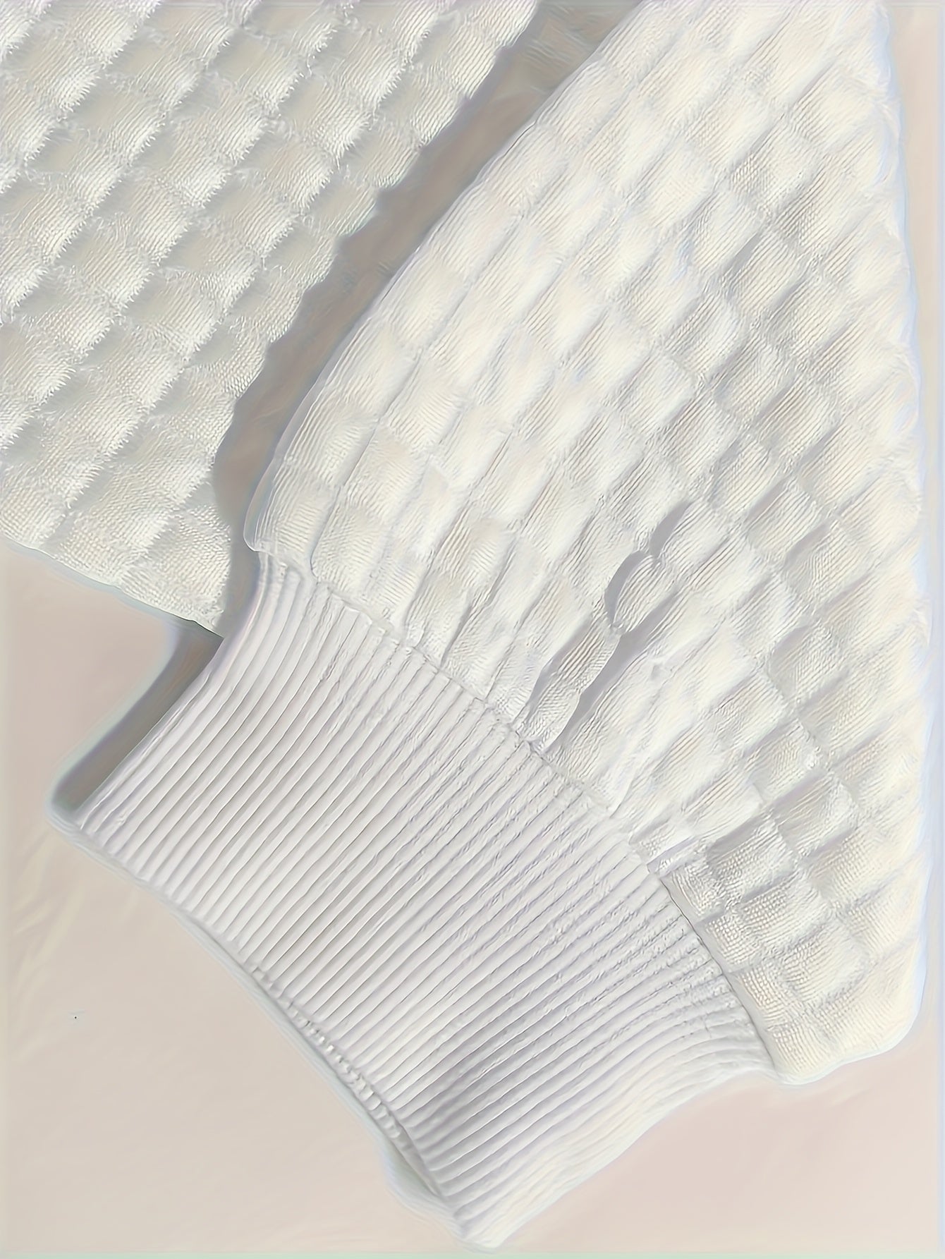 "Love" Santa & Reindeer Waffle Knit Sweatshirt - Festive Christmas Crewneck