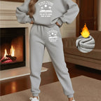 Oversized Plush Lounge Set - Warm Sweatshirt & Drawstring Pants