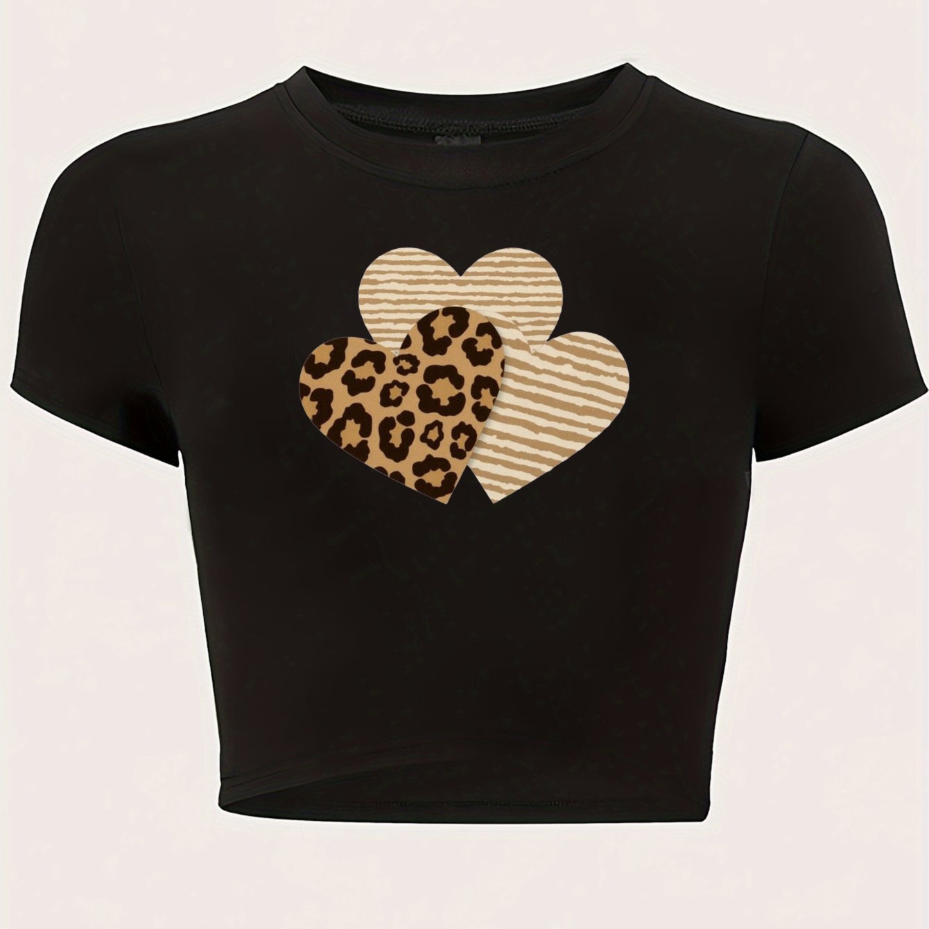 Women’s “KISS ME IT’s MY BIRTHDAY” Y2K Graphic Crop Top – Black Slim Fit Tee with Heart Design