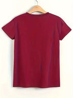 Women's Comfy Stretchy Tee – “I Love Music” Soft Crew Neck Shirt