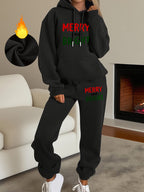 "Merry and Bright" Christmas Fleece Set - Hoodie & Sweatpants