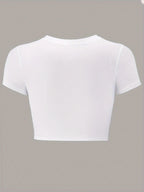 "Retired" Y2K Baby Tee - Black Slim Fit Graphic Crop