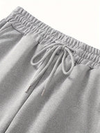 "Love" Heartbeat Graphic Joggers - Black Drawstring Pants