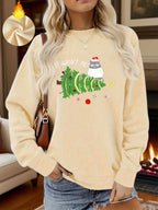 "It Wasn't Me" Funny Christmas Tree Sweatshirt - Grey Crewneck